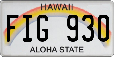HI license plate FIG930