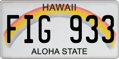 HI license plate FIG933