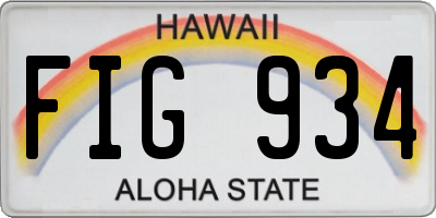 HI license plate FIG934