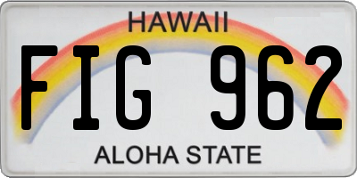 HI license plate FIG962