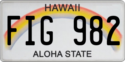 HI license plate FIG982