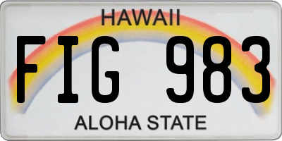 HI license plate FIG983
