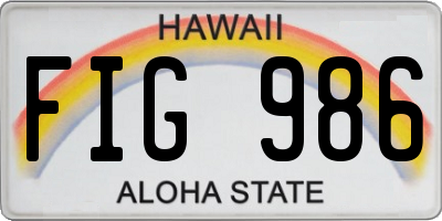 HI license plate FIG986
