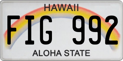 HI license plate FIG992
