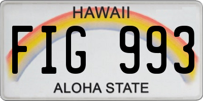 HI license plate FIG993