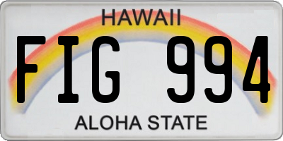 HI license plate FIG994