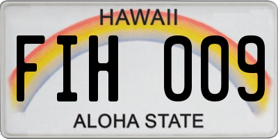 HI license plate FIH009