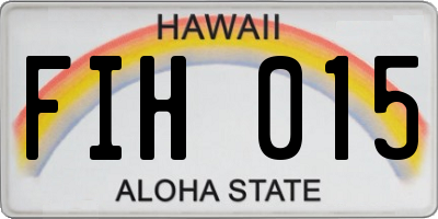 HI license plate FIH015