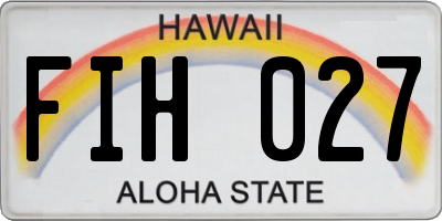 HI license plate FIH027