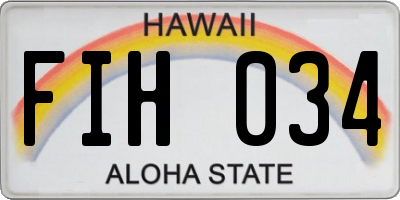 HI license plate FIH034