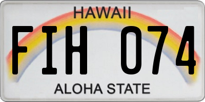 HI license plate FIH074