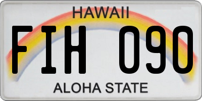 HI license plate FIH090