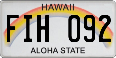 HI license plate FIH092