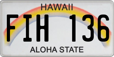 HI license plate FIH136