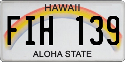 HI license plate FIH139