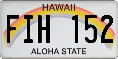 HI license plate FIH152