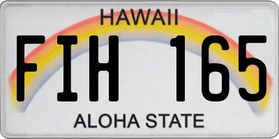 HI license plate FIH165