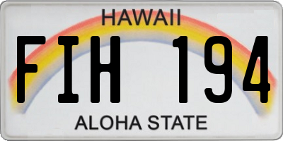 HI license plate FIH194