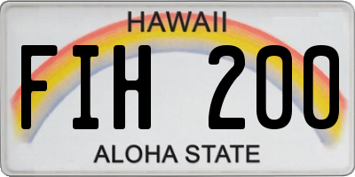 HI license plate FIH200