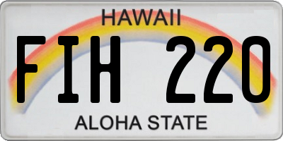 HI license plate FIH220