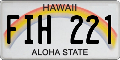 HI license plate FIH221