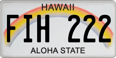HI license plate FIH222