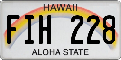HI license plate FIH228