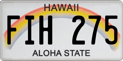 HI license plate FIH275
