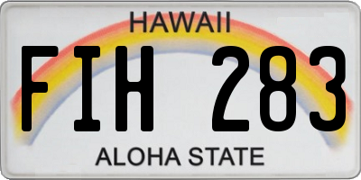 HI license plate FIH283