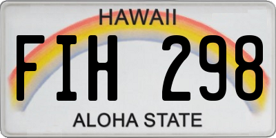 HI license plate FIH298