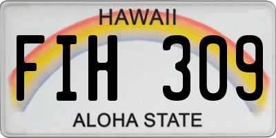 HI license plate FIH309