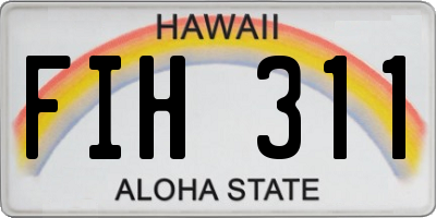 HI license plate FIH311