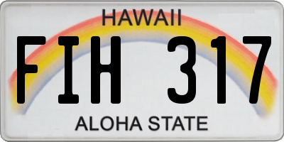 HI license plate FIH317
