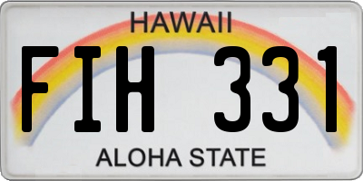 HI license plate FIH331