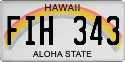 HI license plate FIH343