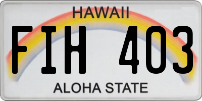 HI license plate FIH403