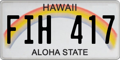 HI license plate FIH417