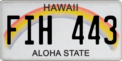 HI license plate FIH443