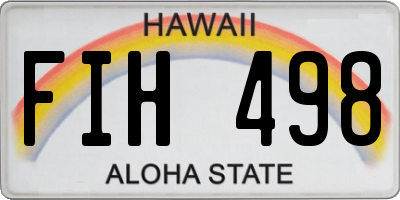 HI license plate FIH498