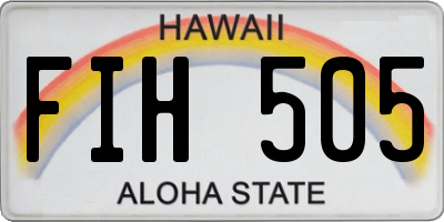 HI license plate FIH505