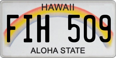 HI license plate FIH509