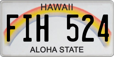 HI license plate FIH524