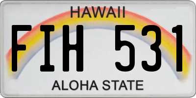 HI license plate FIH531