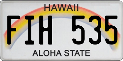 HI license plate FIH535