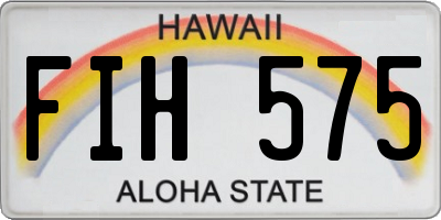 HI license plate FIH575