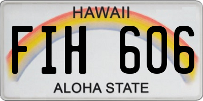 HI license plate FIH606