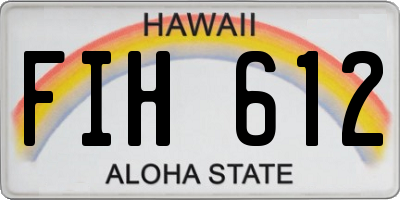 HI license plate FIH612