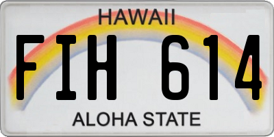 HI license plate FIH614