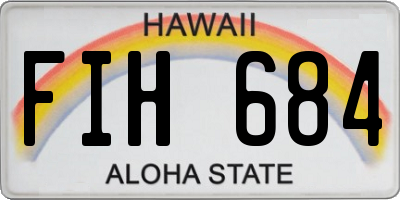 HI license plate FIH684