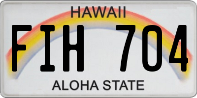 HI license plate FIH704